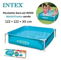 Piscine carrée à cadre Small Frame 122 x 122 x 30 cm pour Enfants Intex - مسبح