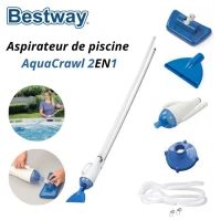 Aspirateur Nettoyeur De Piscine 2en1 Pour Nettoyage Complet Et Rapide AquaCrawl - 58212
