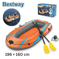 Bateau Barque Pneumatique Gonflable avec 2 Pagaies et Pompe 196 x 160 cm Bestway - قارب