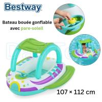 فراش-هوائي-bateau-bouee-gonflable-avec-pare-soleil-bestway-107m-x-112m-voiture-volant-قارب-وعوامة-اطفال-باش-جراح-الجزائر
