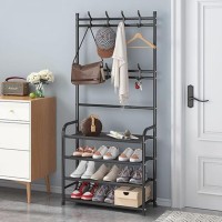 تخزين-و-تنظيم-porte-manteau-avec-etageres-a-chaussures-4-niveaux-meuble-d-entree-2-en-1-metalique-باش-جراح-الجزائر
