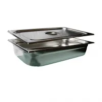 Bac Gastronorme GN 1/1 inox spécial restauration avec couvercle profondeur 6,5mm