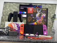 consoles-nintendo-switch-oled-edition-pokemon-flashe-puce-etat-1010-carte-memoire-256gb-64gb-interne-oran-algerie