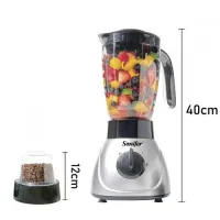 Sonifer Blender Mixeur & Moulin A Café - Bol 1,5 L - 2 Vitesses - 400 W-gris