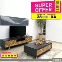 MEUBLE TV + TABLE BASSE طاولة تلفاز + طاولة قهوة
