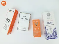 parfum chanel 05  + 2 creme ecran solaire + creme demaquillante 
