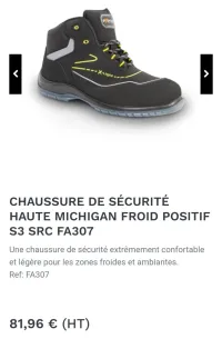 Chaussures sécurité professionnelle 