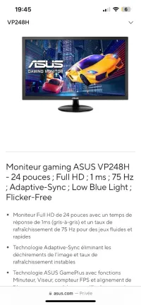 Moniteur gaming ASUS VP248H-24 pouces 