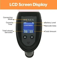 LECTEUR CODE A BARRE SANS FIL BLUETOOTH AVEC AFFICHEUR  HENEX