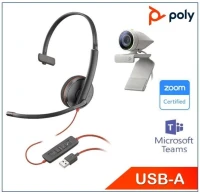 PROMO Kit caméra Poly Studio P5 + casque professionnel BLACKWIRE 3210 