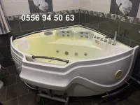 Baignoire jacuzzi angulaire blanc 135 X 135 cm pour 2 personnes