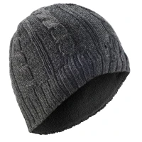 BONNET DE SKI ADULTE DECATHLON TORSADES WOOL Gris carbone