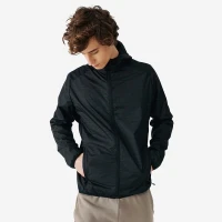 Veste imperméable de running -coupe vent et pluie Kalenji 100 Homme Noir