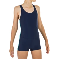 MAILLOT Decathlon DE BAIN 1 PIÈCE VEGA SHORTY BLEU MARINE