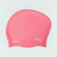 Bonnet decathlon de Bain en Silicone - Taille Unique - Cheveux Longs - Rose