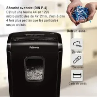 DESTRUCTEUR DE DOCUMENTS  FELLOWES 6M MINI CUT P4 13LITRES