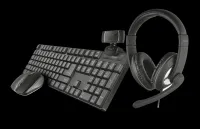 TRUST KIT CLAVIER SOURIS SANS FIL CASQUE & WEBCAM
