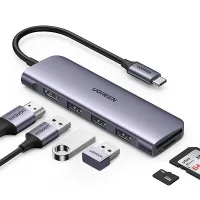 HUB UGREEN 6IN1 USB-C VERS USB A-HDMI-SD-TF 20356A