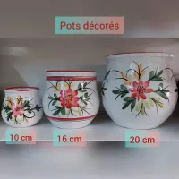 Série de pots en terre cuite émaillées 