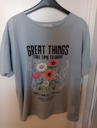 ملابس-علوية-t-shirt-waikiki-bleu-avec-fleurs-المرادية-الجزائر