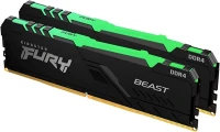 RAM Kingston Fury Beast RGB 16 GB RAM, 2x 8 GB Kit , 3600 MHz , CL 17