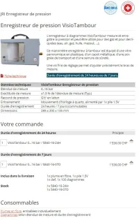 VISIOTAMBOUR MANOMETRE ENREGISTREUR