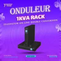 Onduleur Telesystème TS901PSR 1KVA / 900W On-Line Double Conversion, Format Rack 1U