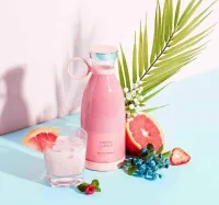 Blender Pour Smoothie Portable Rechargeable Mini Mixeur de Fruits Portable rose