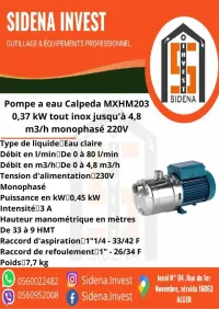 pompes multicellulaires horizontales monobloc en acier inoxidable MXHM 203 CALPEDA