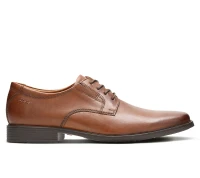 CLARKS Tilden Plain Dark Tan Lea