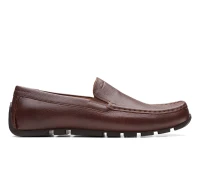CLARKS Oswick Plain Dark Tan Lea