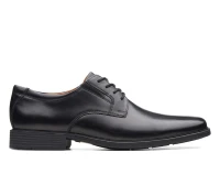CLARKS Tilden Plain Black Leather