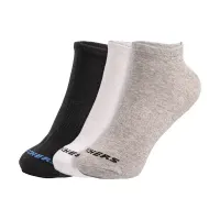 3Pk Unisex Non Terry No Show White / Blue