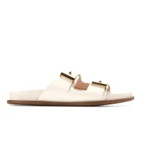 Marisol Footbed Sandals Ivory Patent Ltr