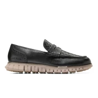 Zerogrand Remastered Penny Loafers Black Stamped   Lava   Irish Coffee