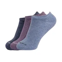 SKECHERS 3Pk Women Non Terry No Show Purple
