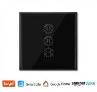 Interrupteur tactile Noir connecté et intelligent pour rideaux et volet roulant électrique 