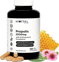 Propolis 2000 mg avec Echinacea et Eucalyptus. 180 gélules