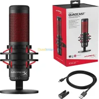 MICROPHONE HyperX QuadCast Microphone USB  Éclairage rouge