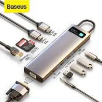 HUB HDMI USB3 PDBASEUS RJ45 SD/TF 