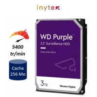 DISQUE DUR 3 To Western Digital PURPLE 3.5 SATA III 6 Gb/s 5400 tpm 64 Mo