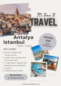  VOYAGE ORGANISÉ Antalya & Istanbul 2025