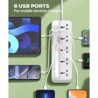MULTIPRISE MOBILLAND  LDNIO SC 5415 2500W  05 PRISES UNIVERSELLES + 02 USB A + USB 3.8 + TYPE-C