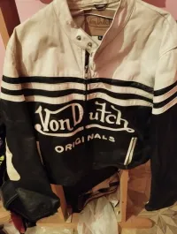 Veste en cuir original et gants 