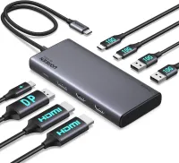 UGREEN Revodok Pro 308 Hub USB C Dual HDMI + DisplayPort 4K 60Hz Triple Affichage 8 en 1 Data10 Gbps