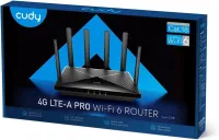 Cudy LT18 Routeur 4G LTE Cat 18 WiFi 6 AX1800 - 1,2 Gbps 4G LTE Modem 4x4 MIMO, Double SIM - OpenVPN