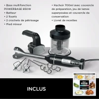 Ninja Foodi 3-en-1 Mixeur, Mélangeur et Hachoir à main, 850W, noir 