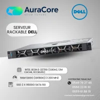 SERVEUR DELL POWEREDGE R340 Intel Xeon E-2276G (3.8GHz, 12M cache, 6Coeurs) RAM 64Go (4x16Go)