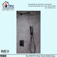 Colonne de douche IMEX Monocommande Noir Mat Série Dublin