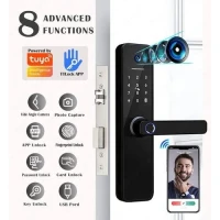 Serrure De Porte Intelligente (smart lock 5 in 1)/Serrure Biométrique, RFID, Code, Wifi
